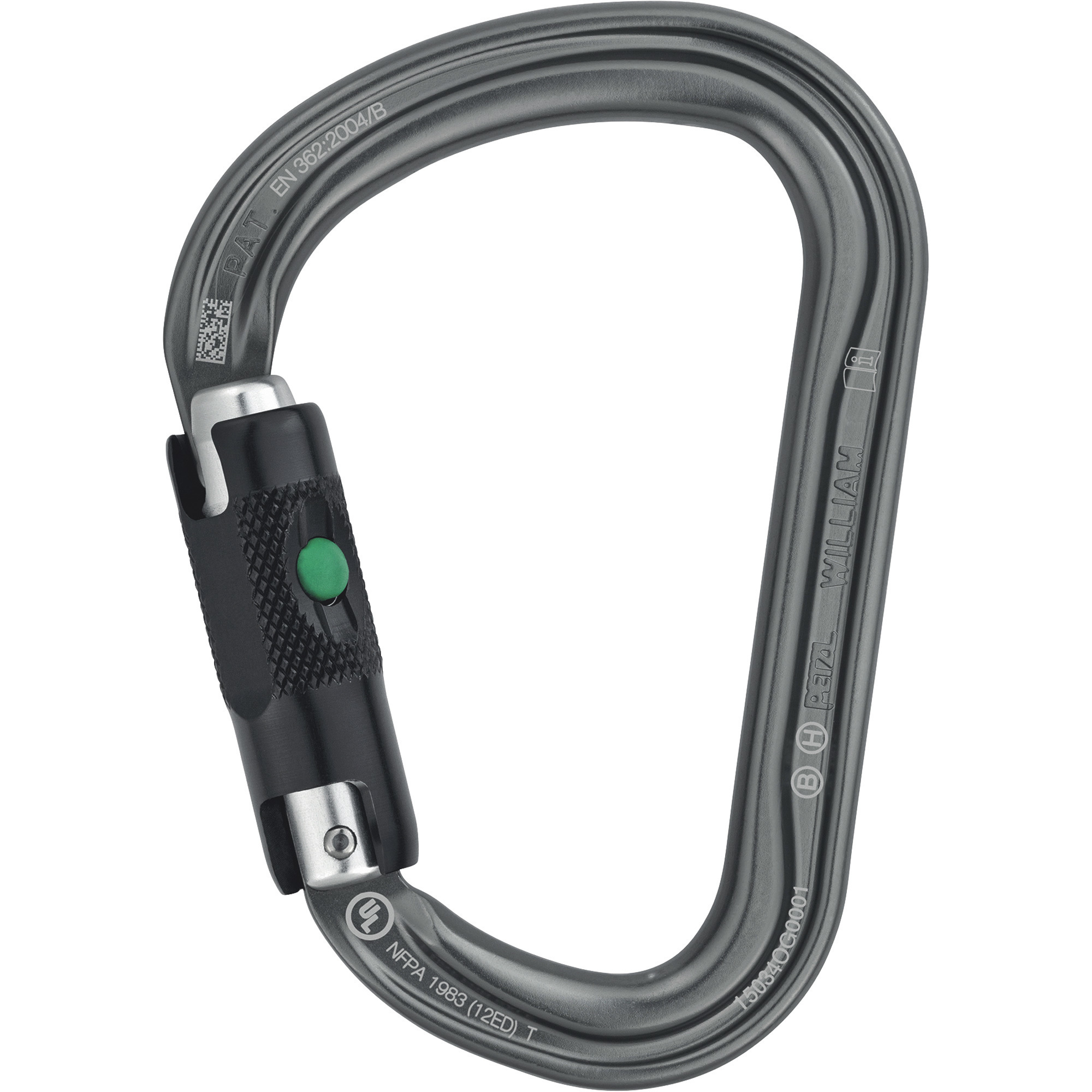 Petzl William Large-Capacity Asymmetrical Carabiner with Ball Lock, 27mm Gate Opener, Model# M36A BL